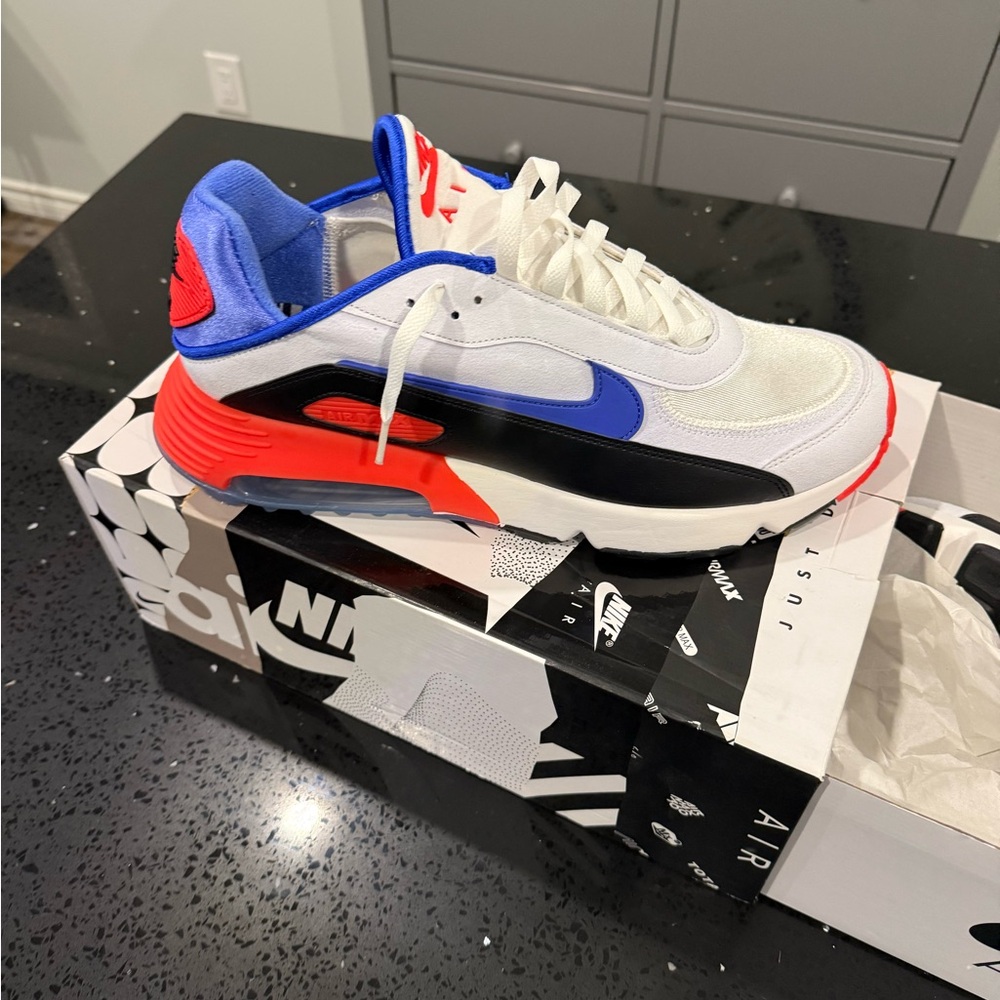 Nike Air Max Sneakers - White, Blue, Red, Black
